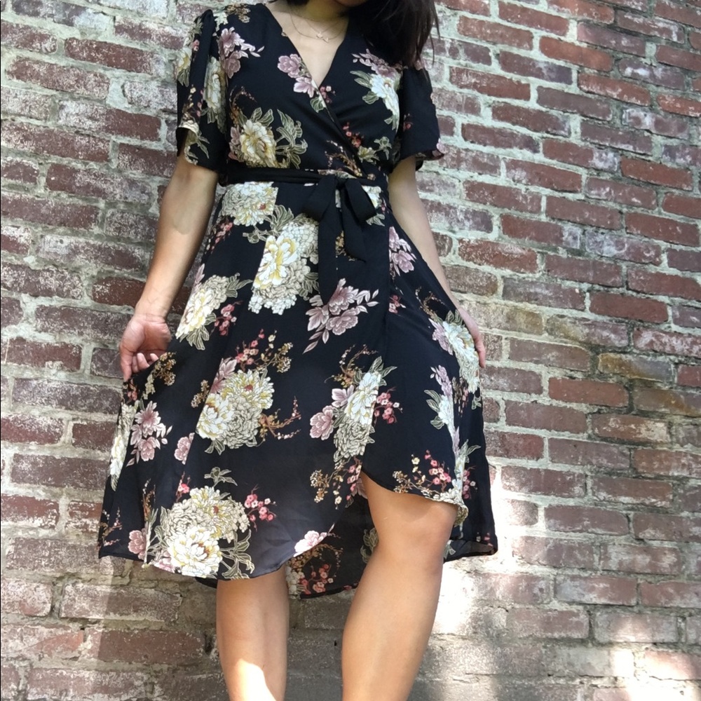 Floral Wrap Dress - Picture 2 of 5